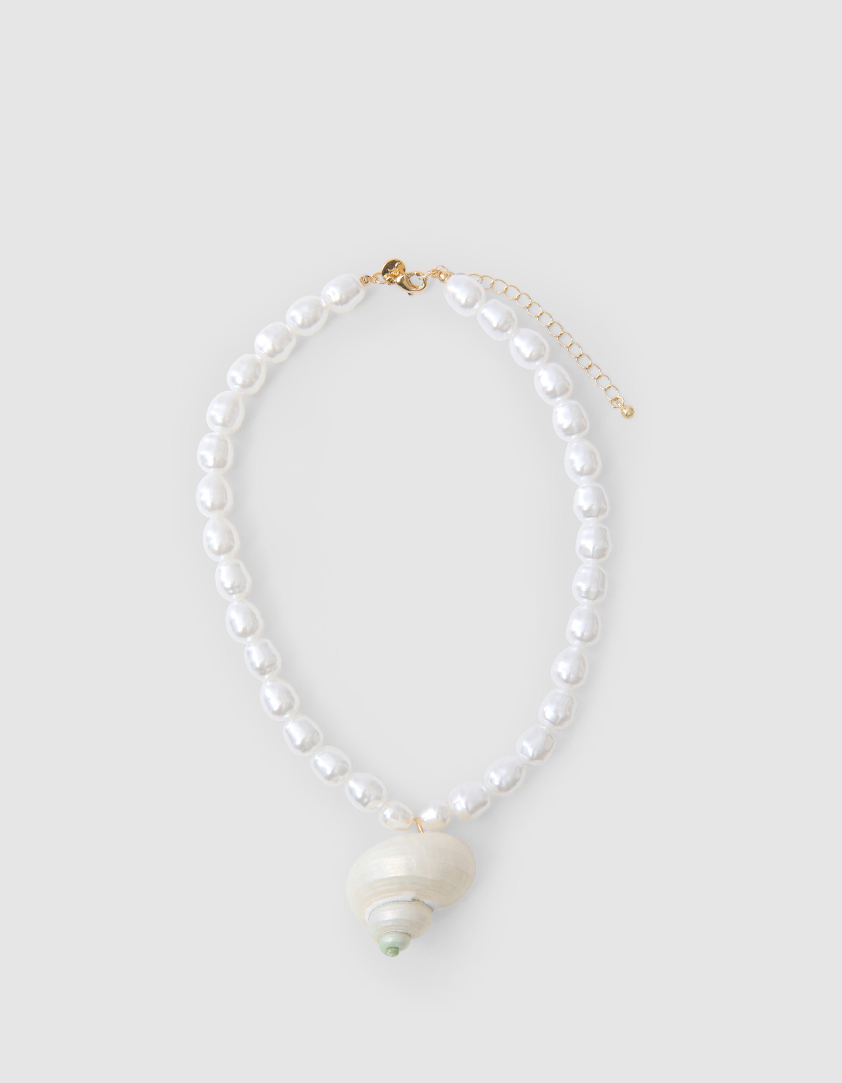 Statement-Muschel-Halskette Weiß von Lizzy SHOEBY ACCESSOIRES