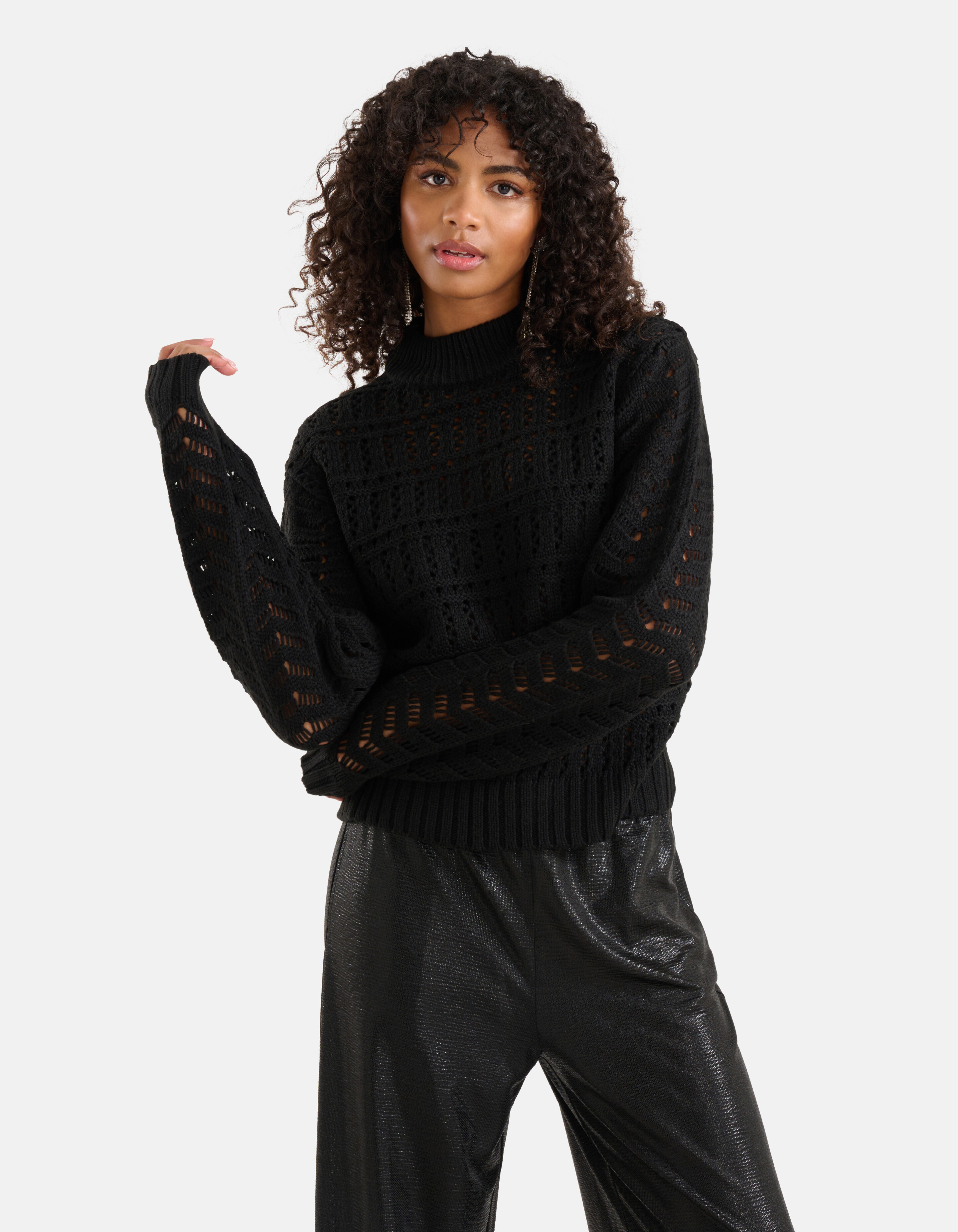 Open-knit Pullover Schwarz SHOEBY WOMEN