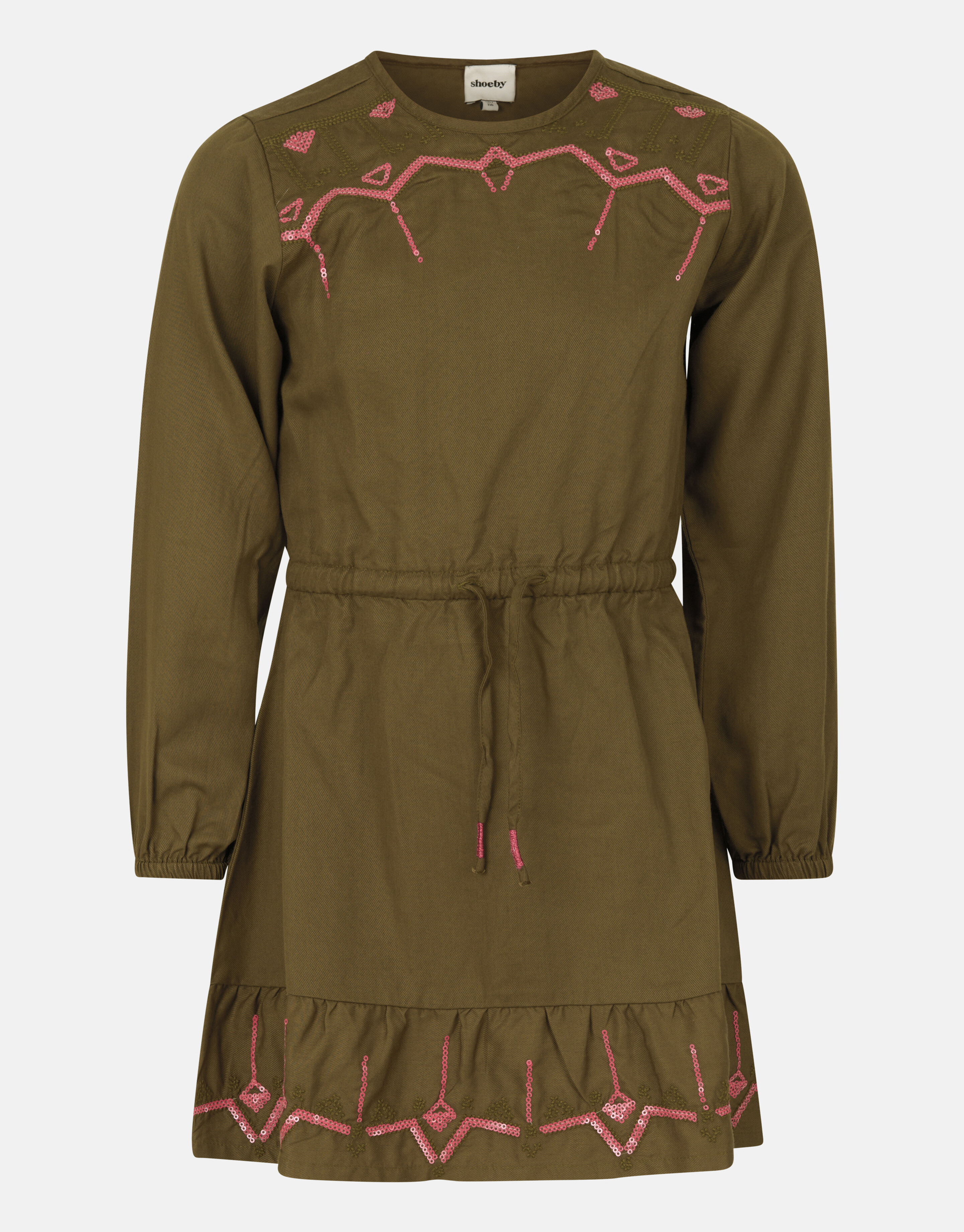 Kleid mit Strasssteinen Dunkelgrün SHOEBY GIRLS