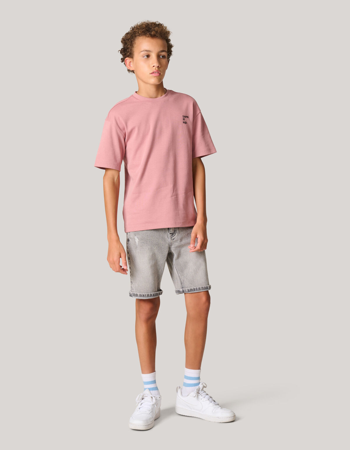 Heavy Basis T-shirt Donkerroze SHOEBY BOYS
