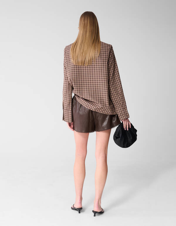 Vegane Leder-Shorts Braun SHOEBY WOMEN