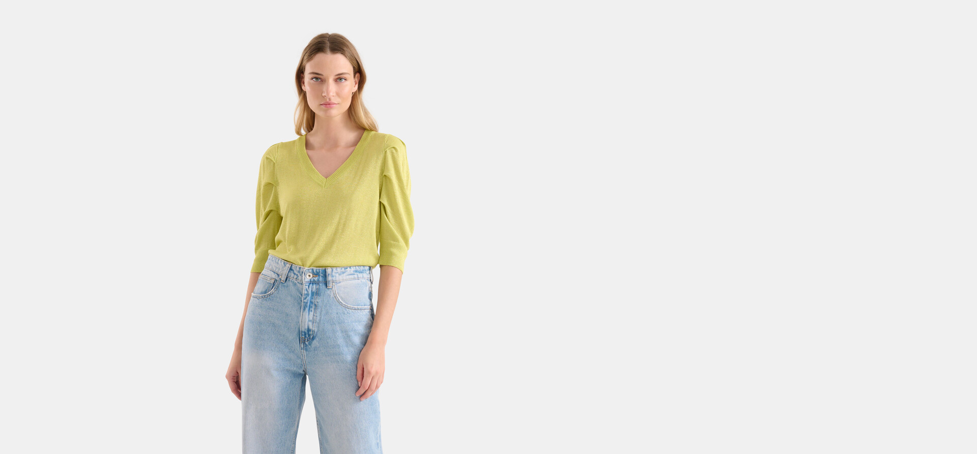 Glitzer Pullover Limettengrün SHOEBY WOMEN