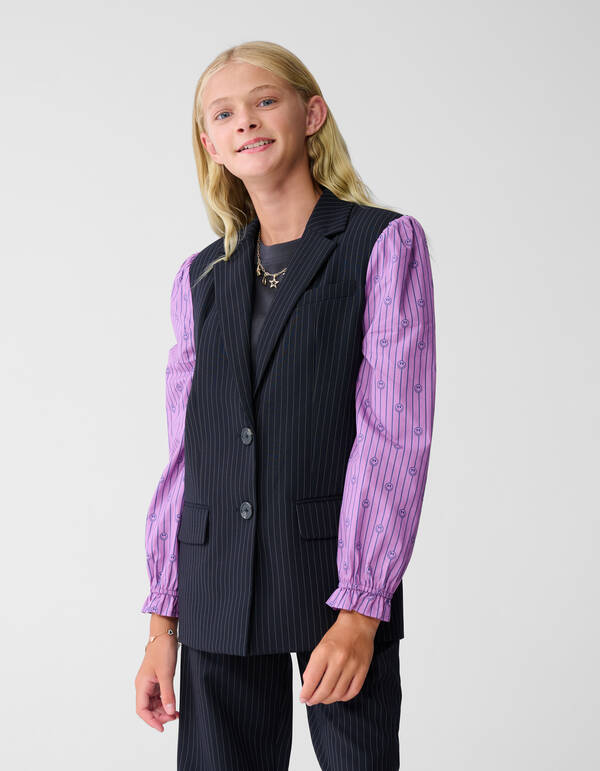 Smiley Nadelstreifenblazer Dunkelblau SHOEBY GIRLS