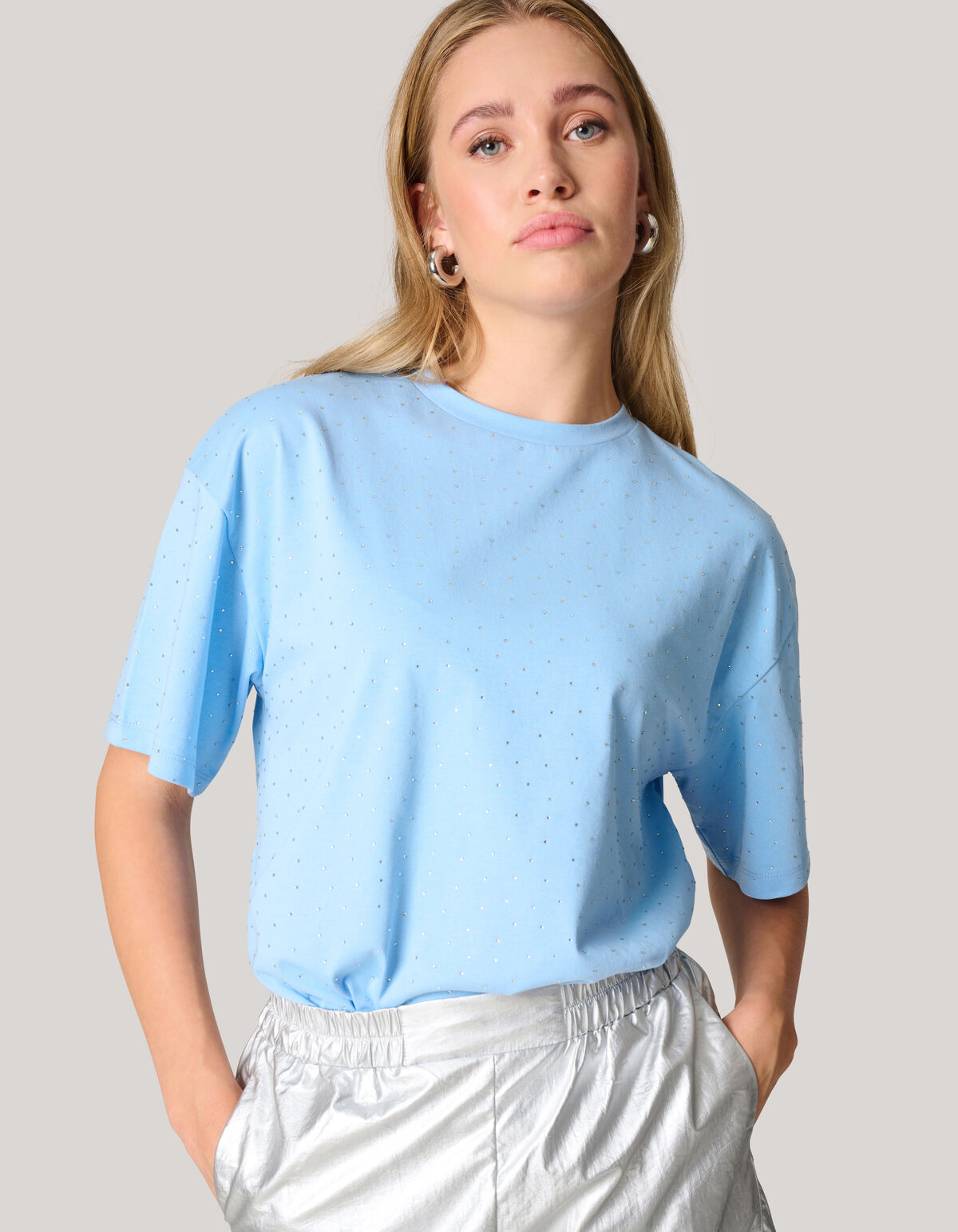 Strass-T-Shirt Hellblau SHOEBY WOMEN