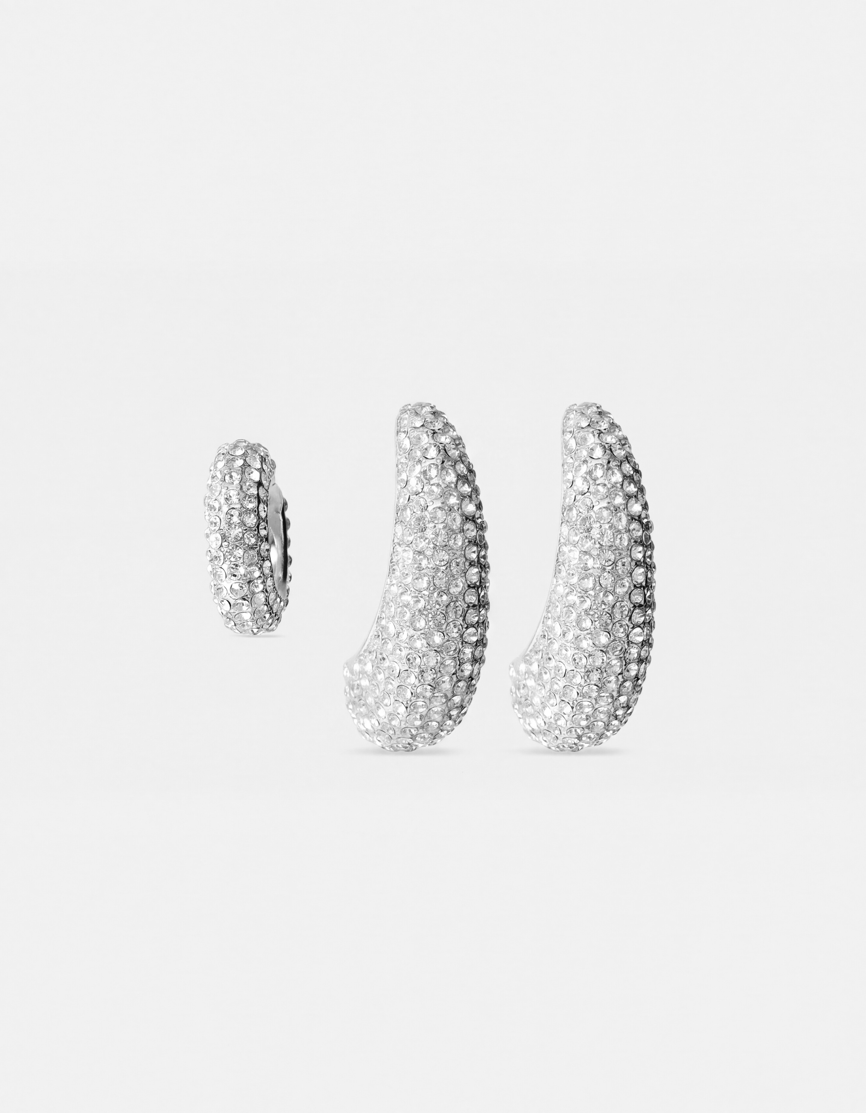 Pointy Strass Ohrringe Set Silber SHOEBY ACCESSOIRES
