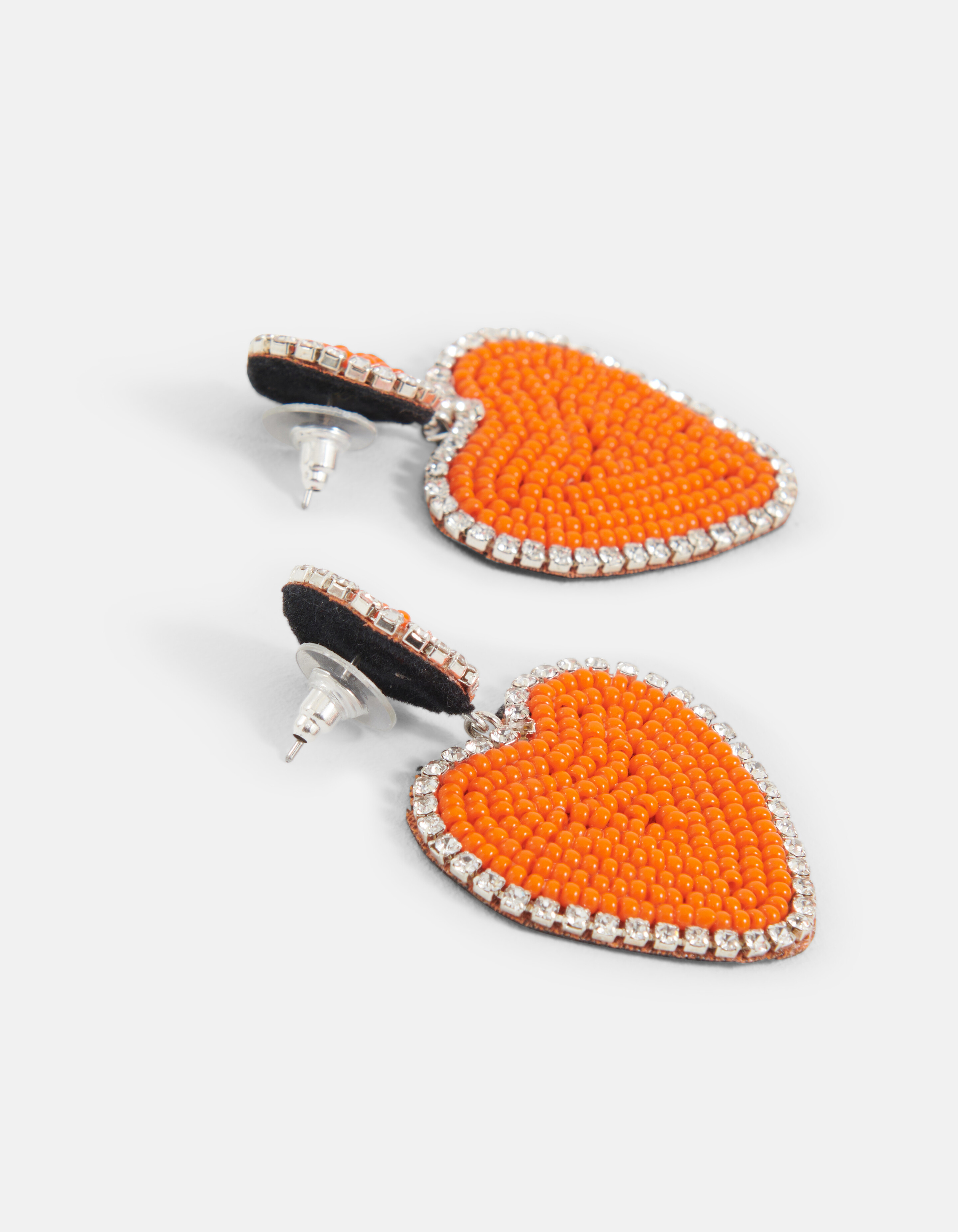 Perlenohrringe Herz Orange SHOEBY ACCESSOIRES