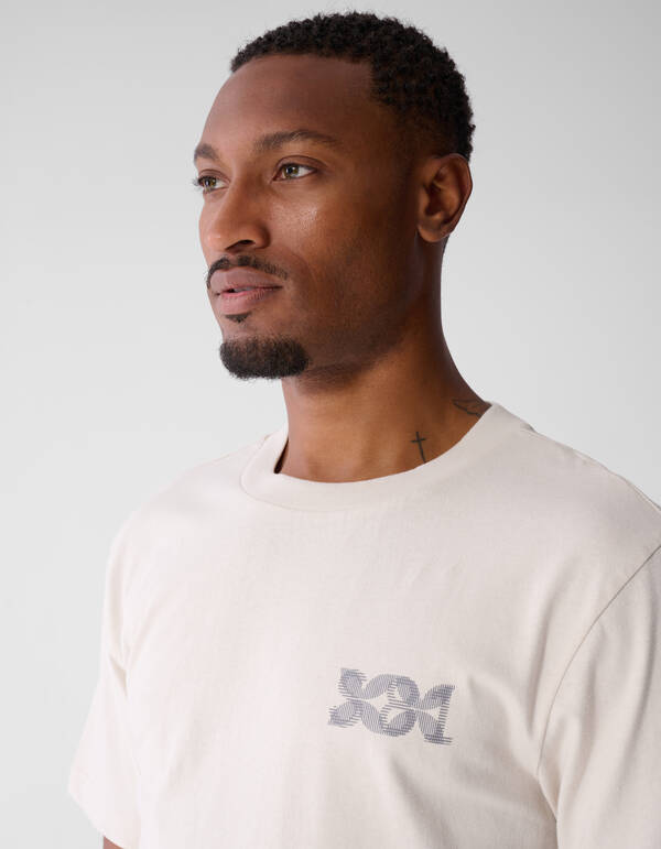 Stripe Mix T-Shirt Gebrochen Wei&szlig; SHOEBY MEN