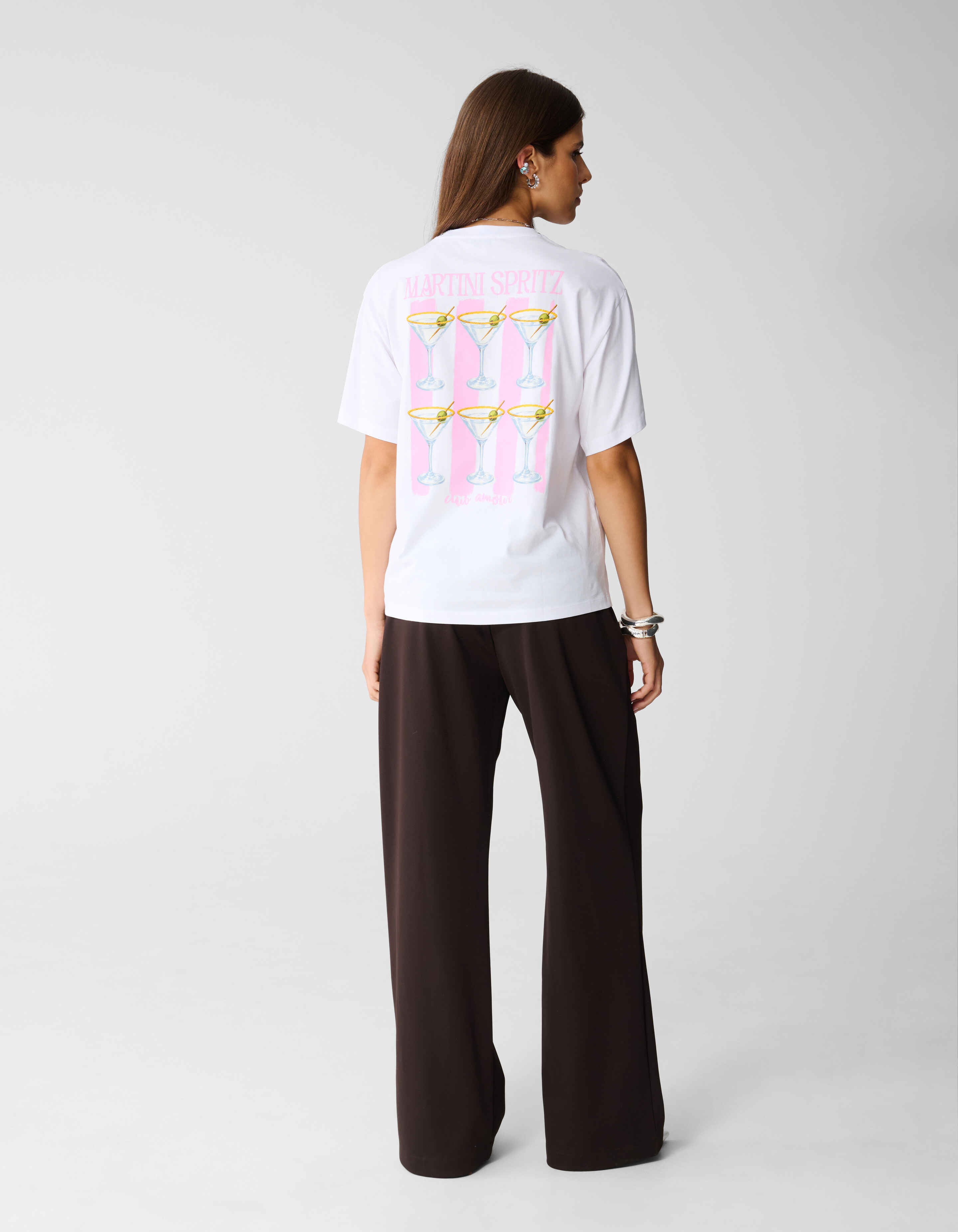 Cocktail Artwork T-Shirt Weiß SHOEBY WOMEN