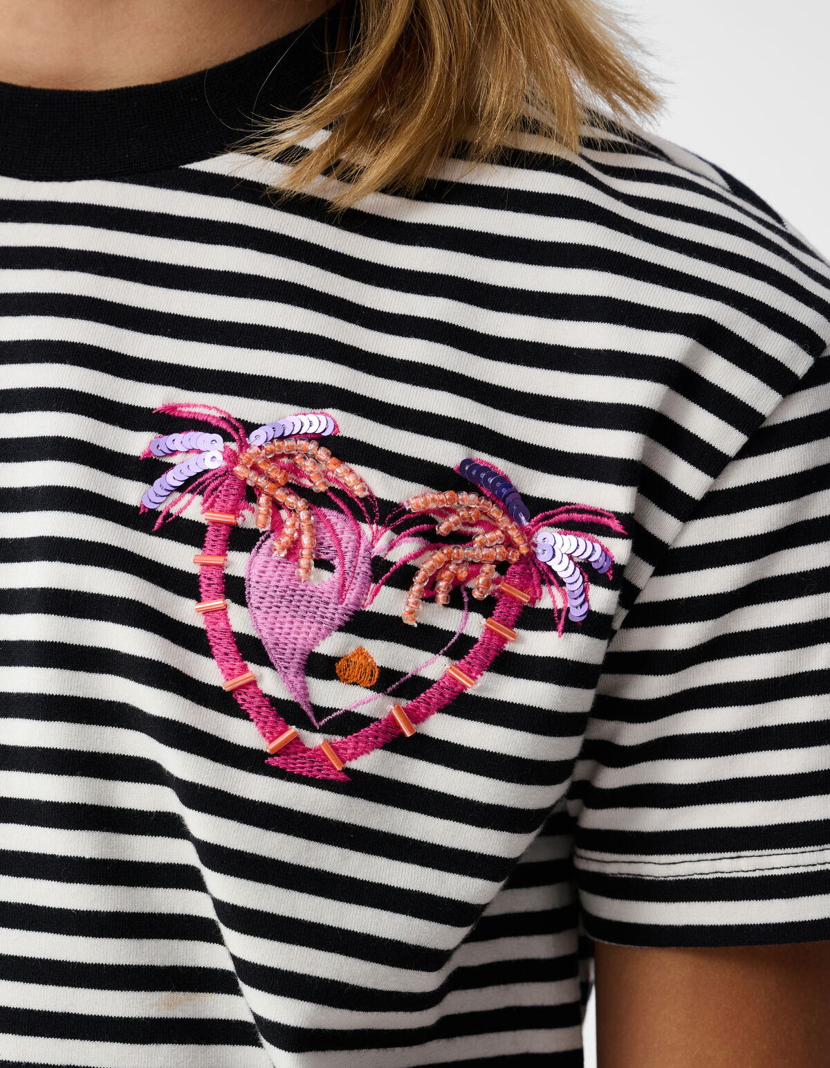 Palm Tree Artwork T-shirt Schwarz/Weiß SHOEBY GIRLS