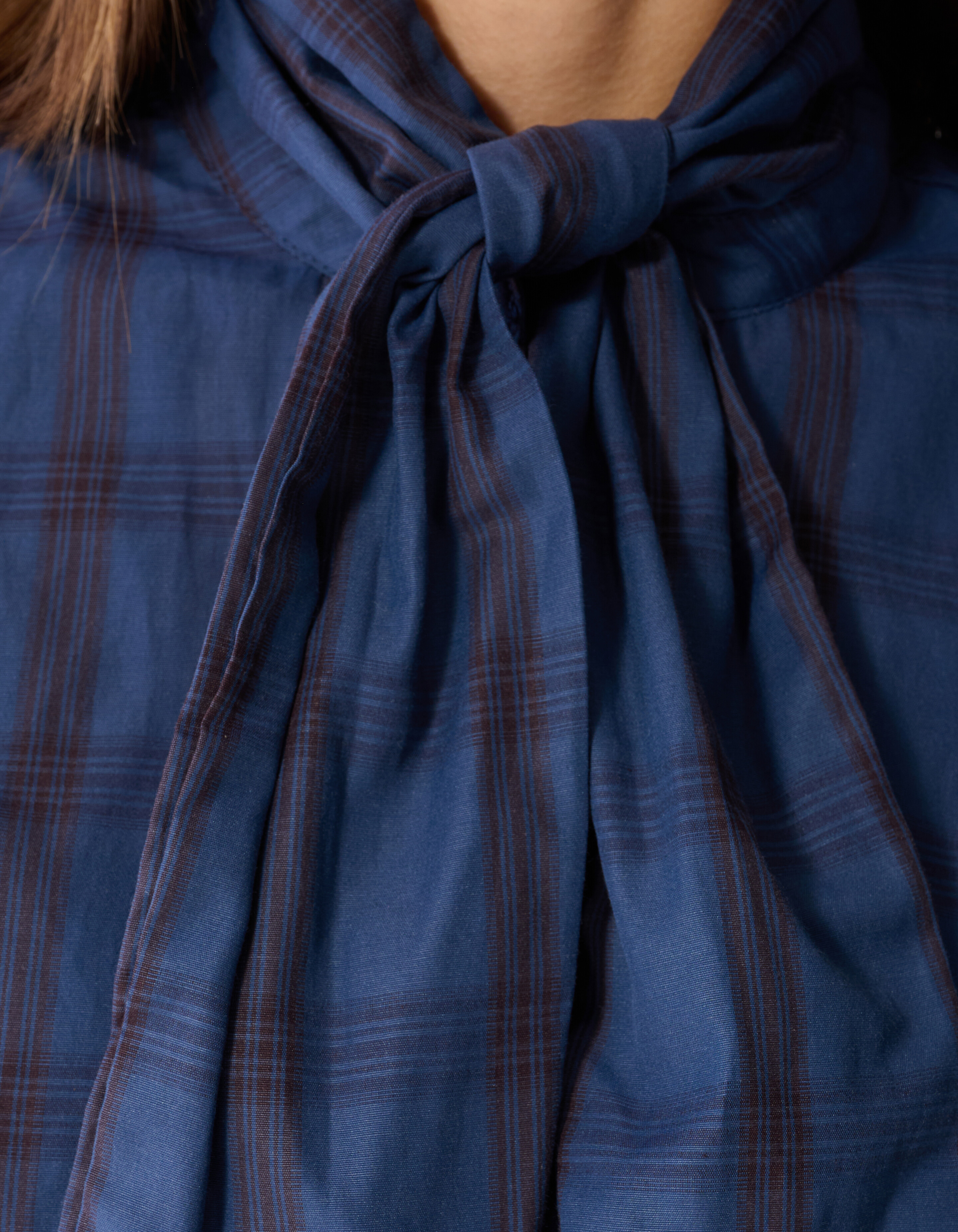 Bluse im Oversize-Schnitt mit Schal Blau SHOEBY WOMEN