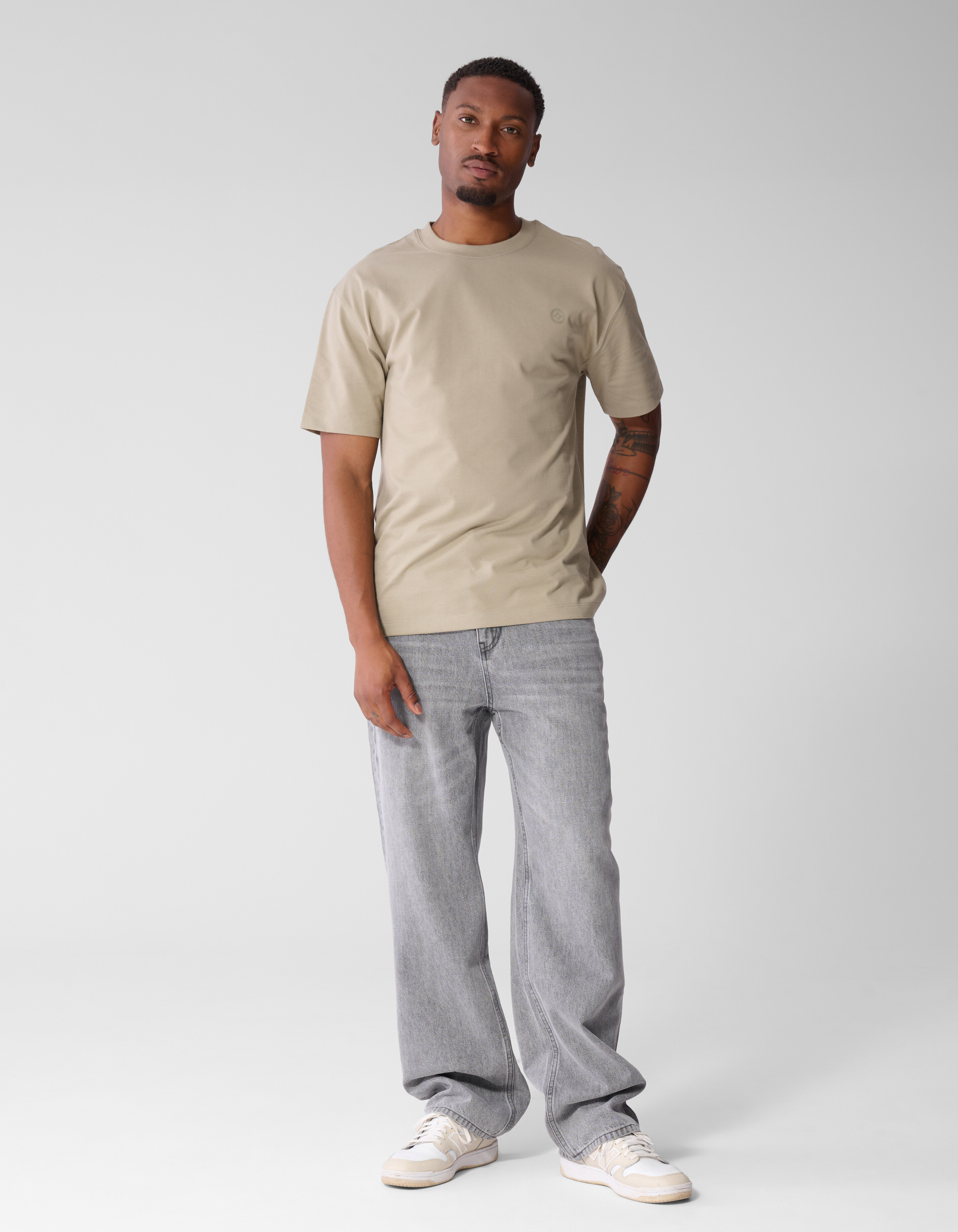 Twill-Grafik-T-Shirt Hellgr&uuml;n SHOEBY MEN