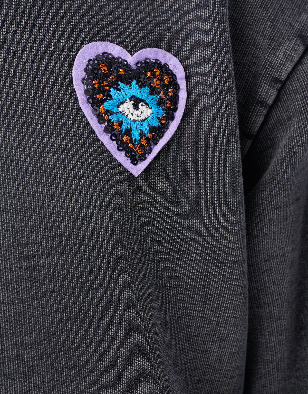 Pullover mit Rüschenstickerei Dunkelgrau SHOEBY GIRLS