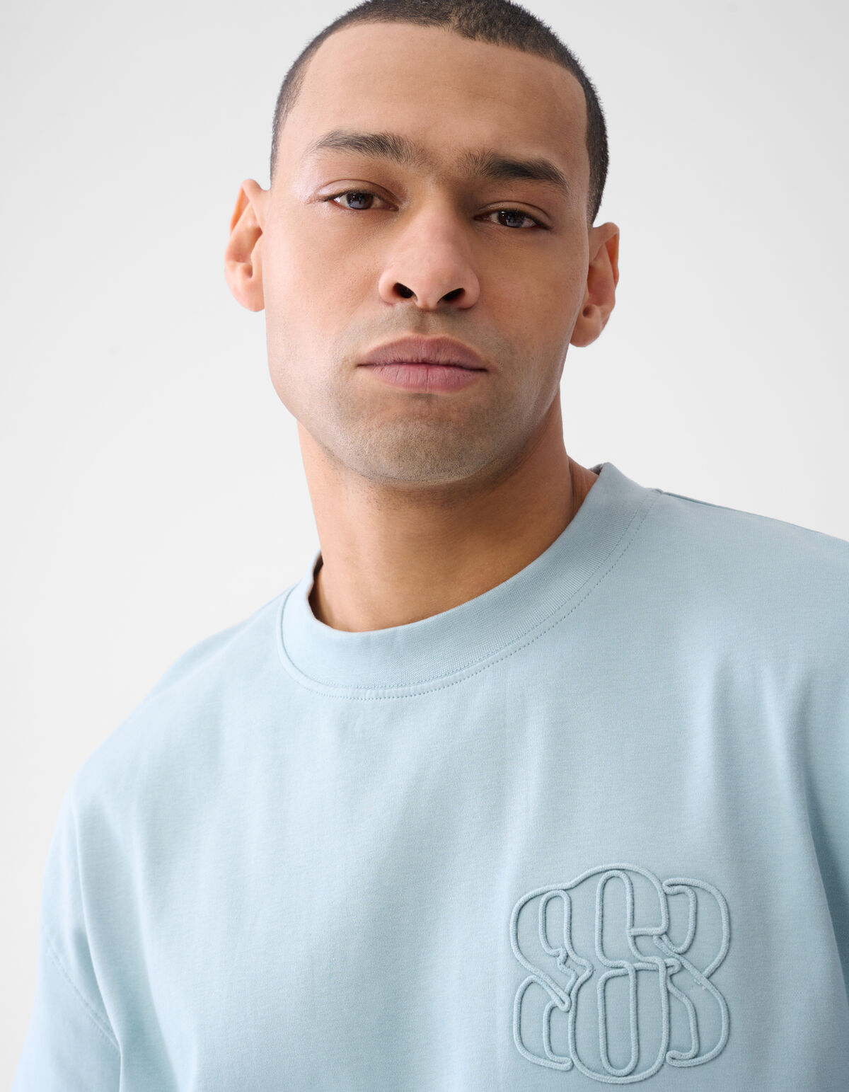 Stickerei-T-Shirt Hellblau SHOEBY MEN