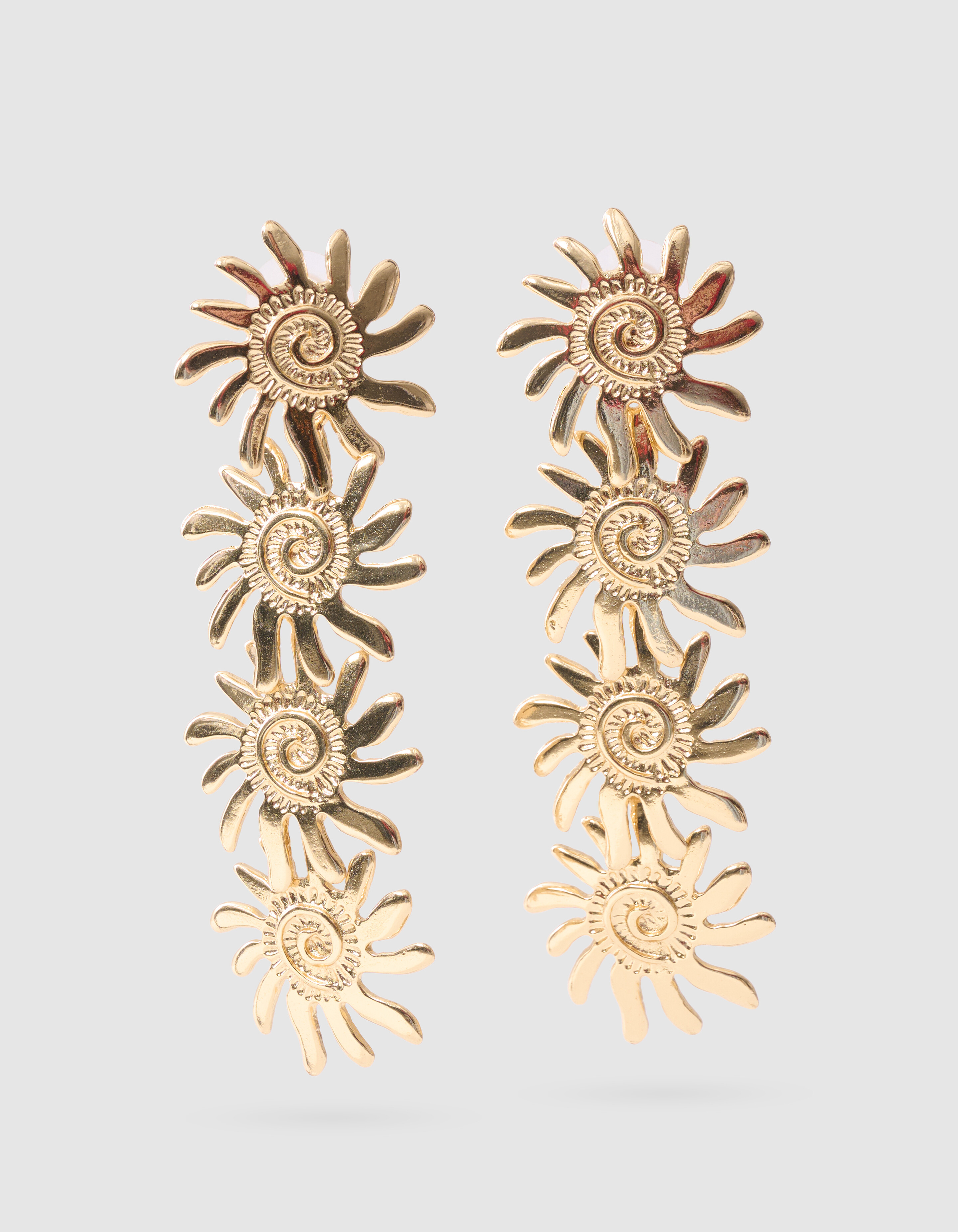 Sonnen-Ohrringe Gold SHOEBY ACCESSOIRES