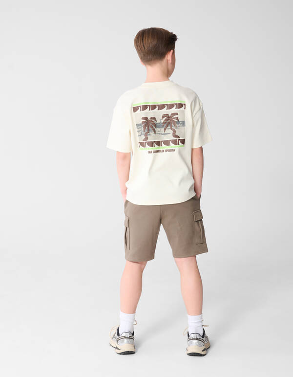 Cargo Piqu&eacute; Shorts Taupe SHOEBY BOYS