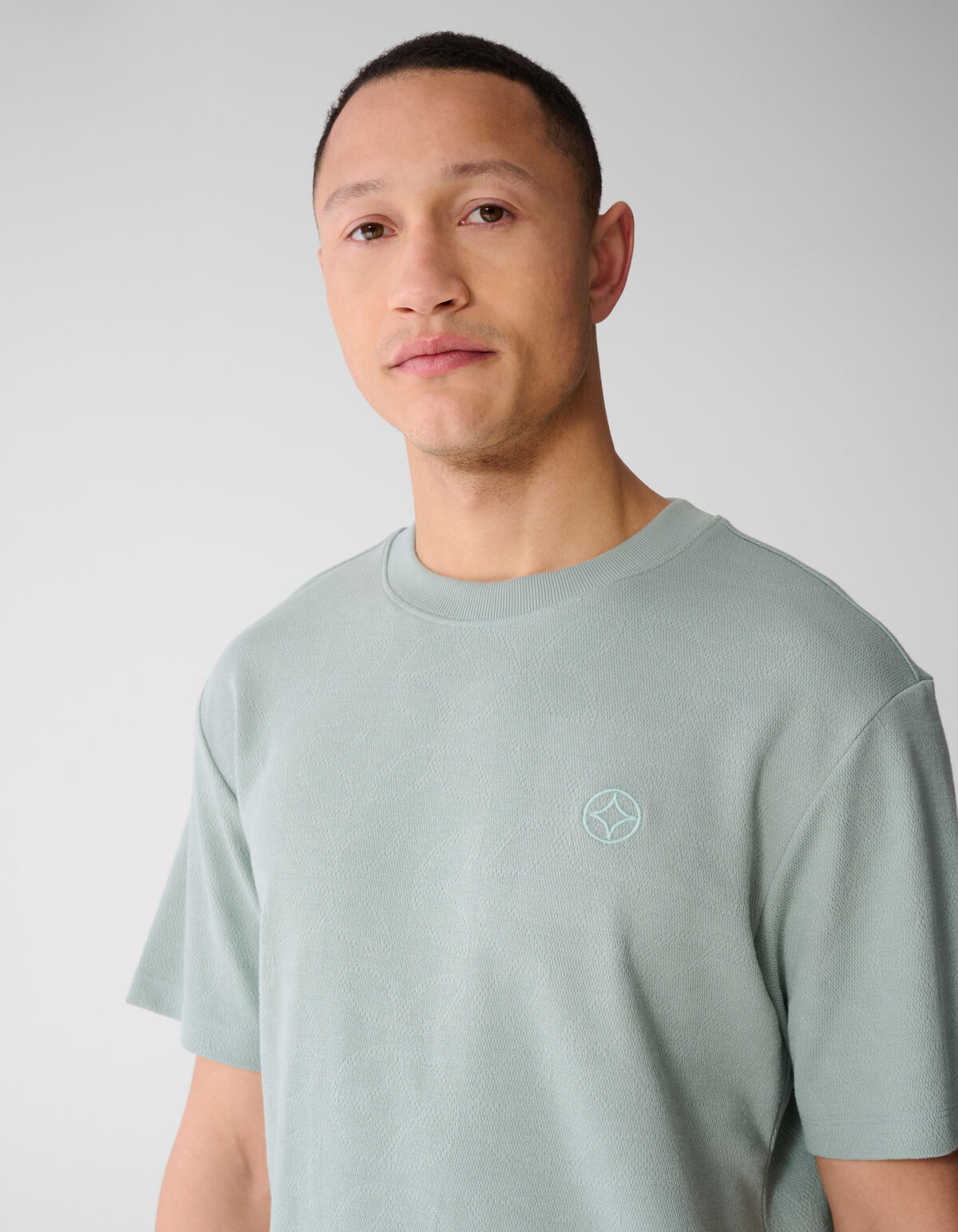 All Over Struktur T-Shirt Hellgr&uuml;n SHOEBY MEN