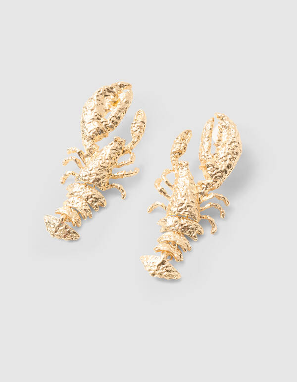 Statement-Ohrringe mit Hummermotiv in Gold SHOEBY ACCESSOIRES