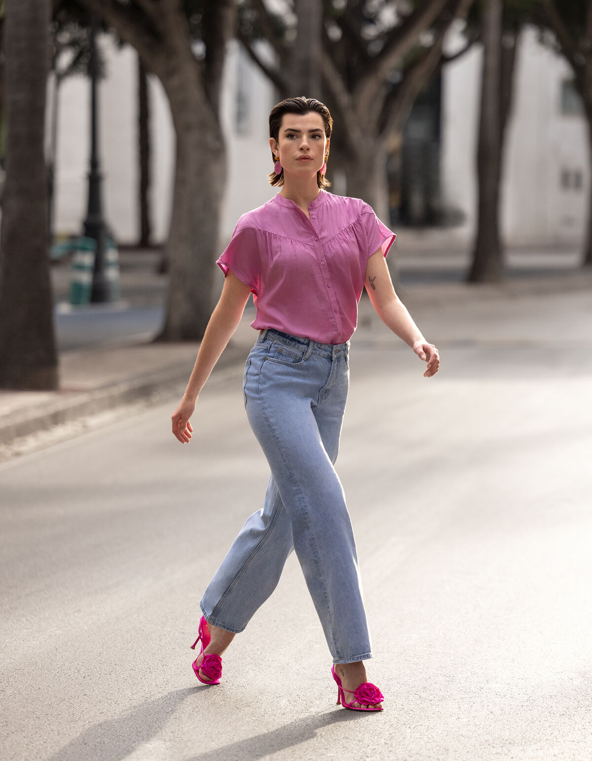 Relaxed Fit Top Roze SHOEBY WOMEN