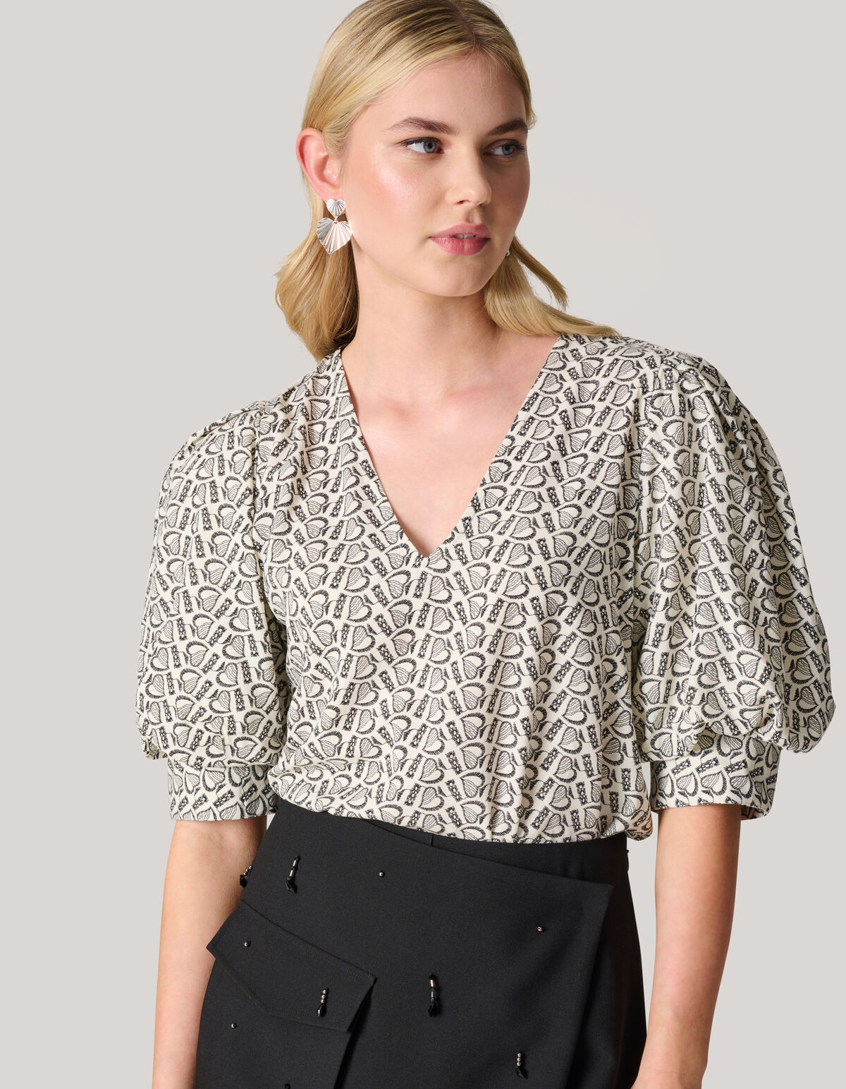 Bedrucktes Herz-Top Wit SHOEBY WOMEN