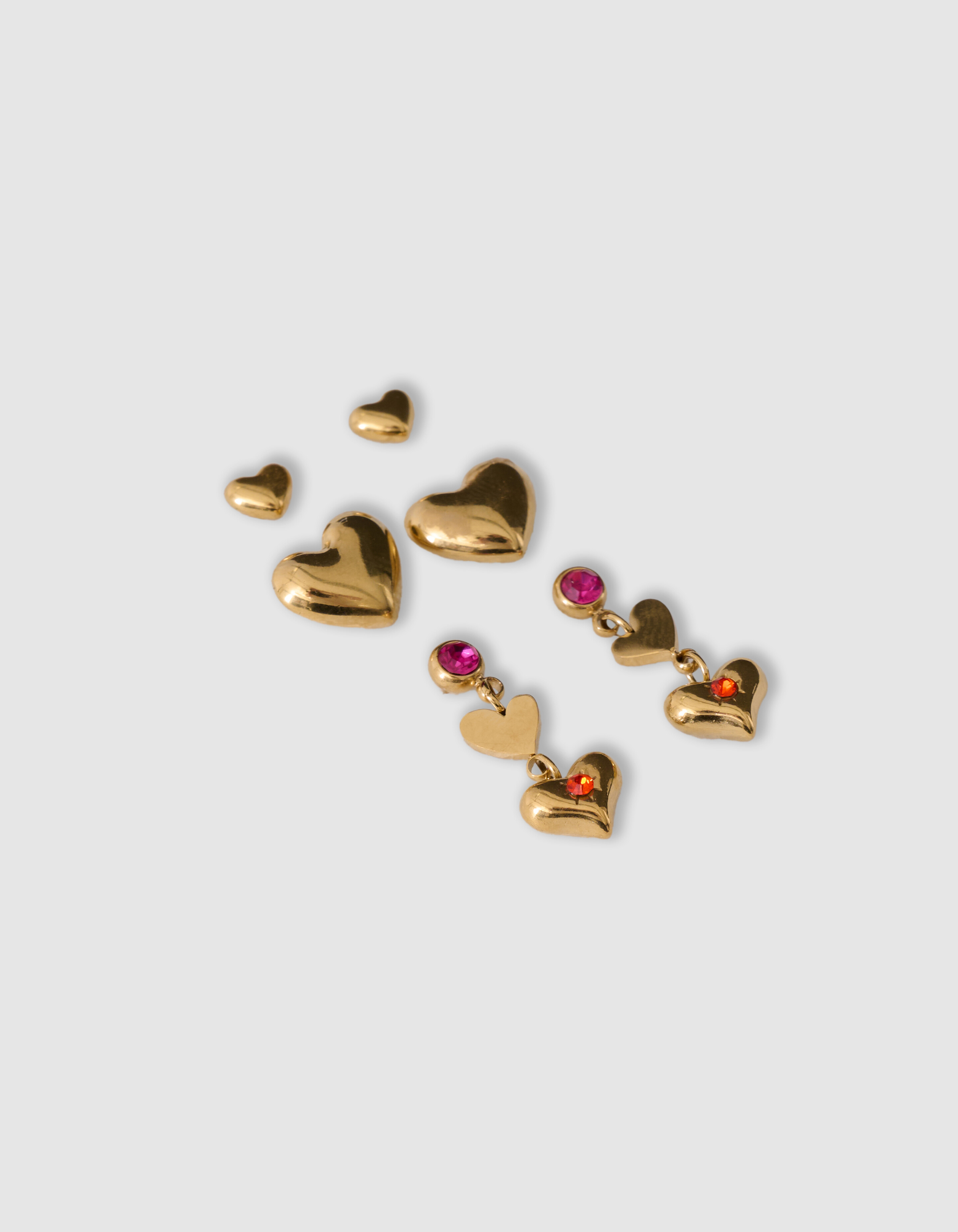Herz Stud Ohrring Set Gold SHOEBY ACCESSOIRES