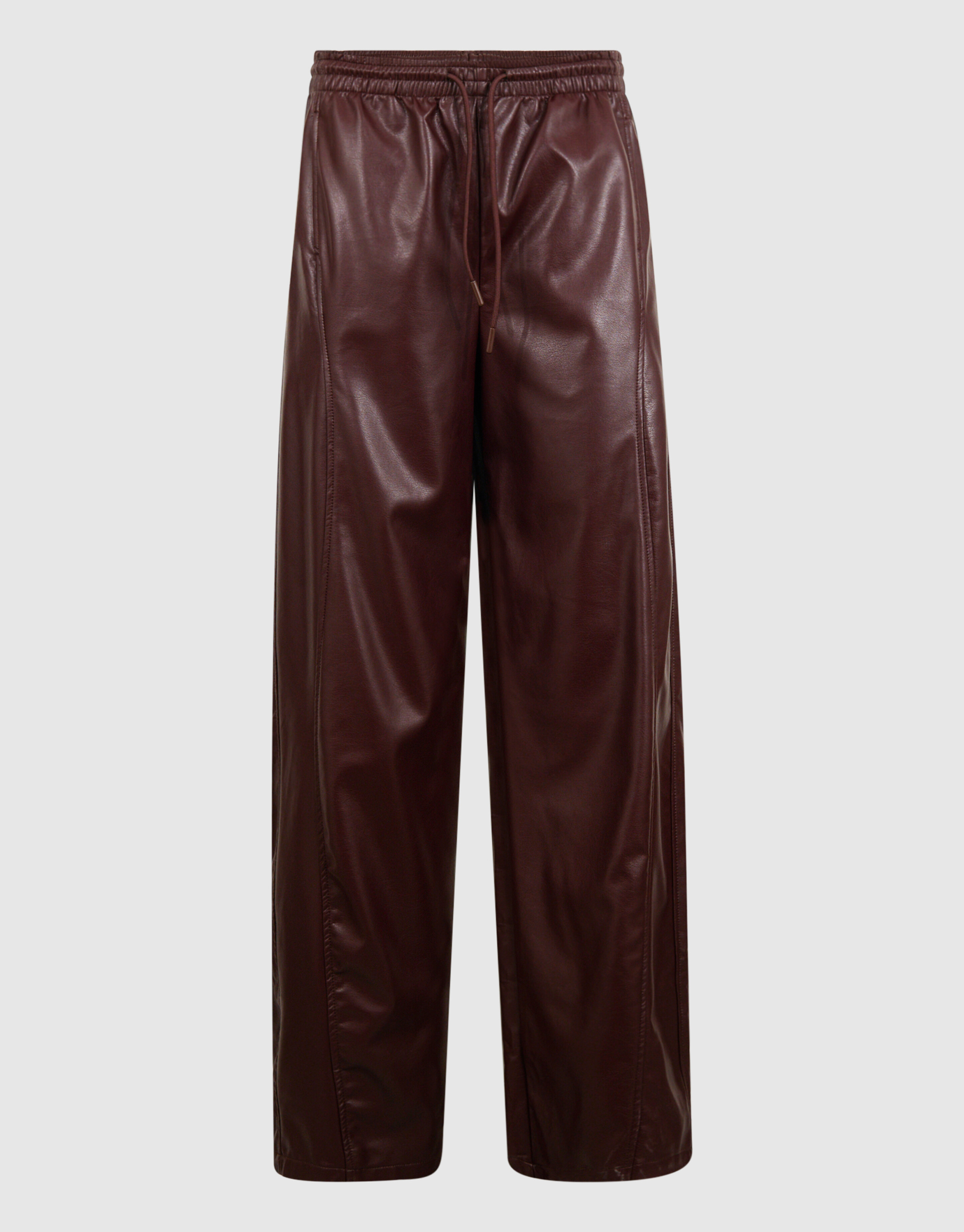 Veganes Leder Weite Beinen Hose Dunkelrot SHOEBY WOMEN