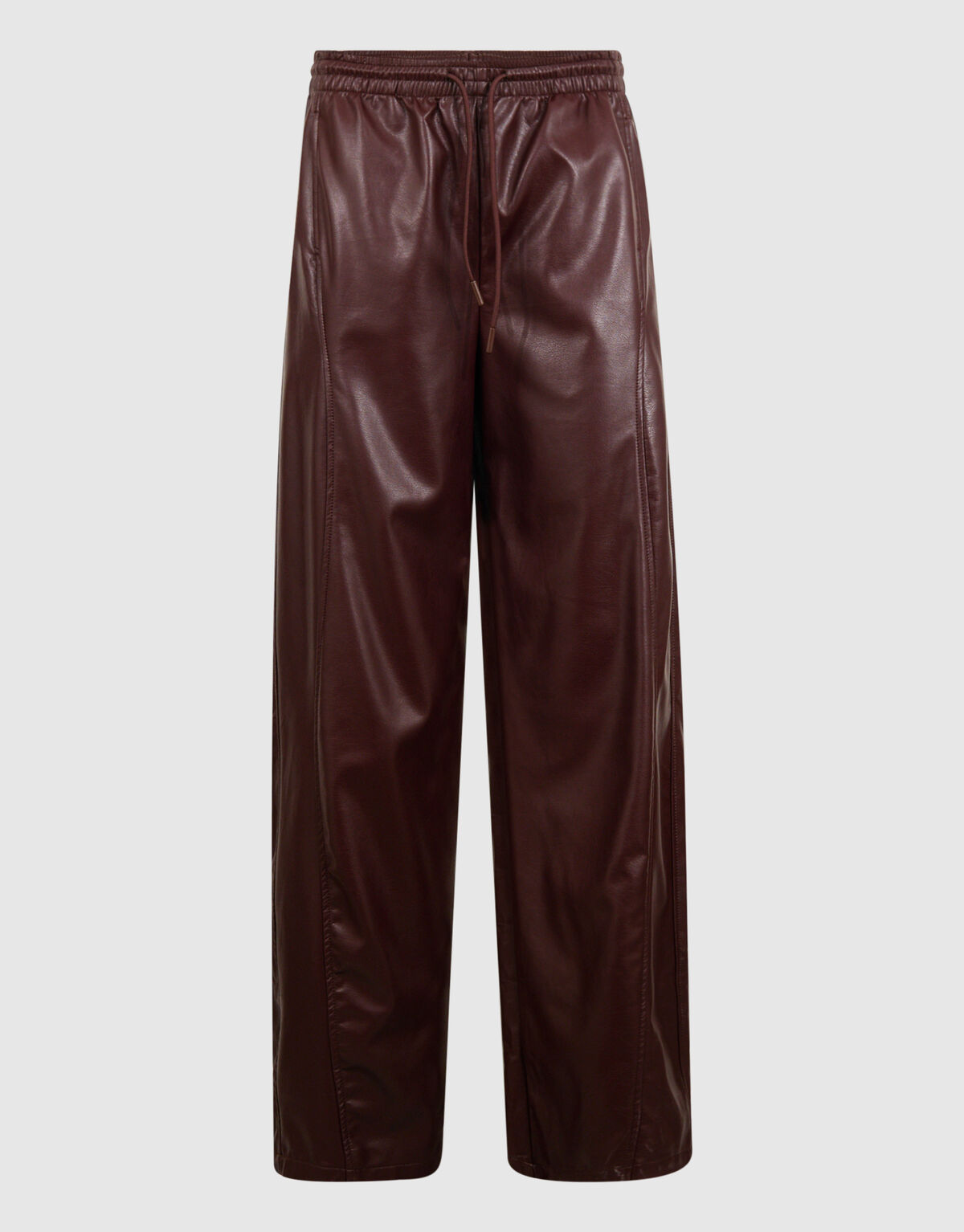 Veganes Leder Weite Beinen Hose Dunkelrot SHOEBY WOMEN