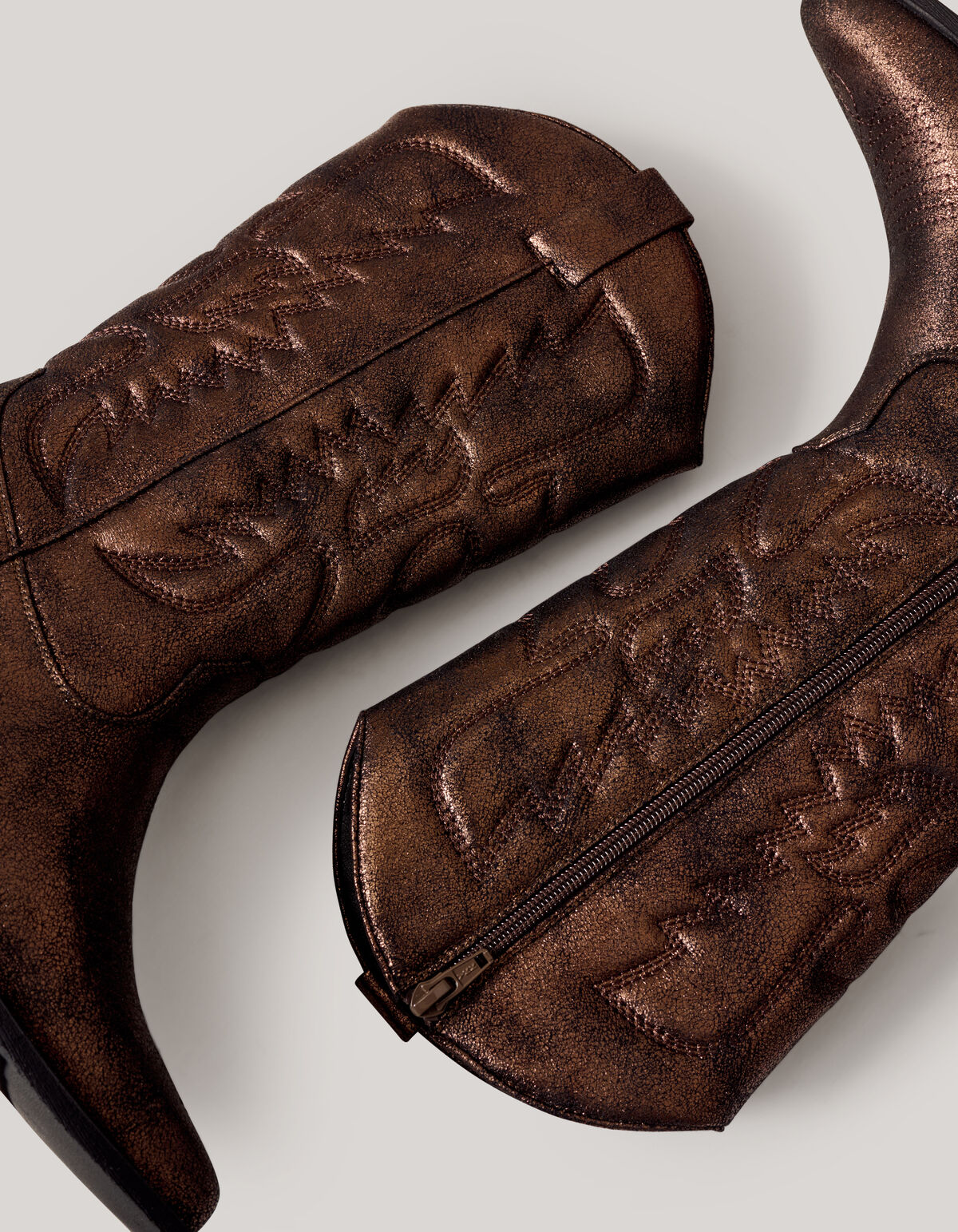 Metallische Cowboystiefel Braun SCHOENEN SHOEBY