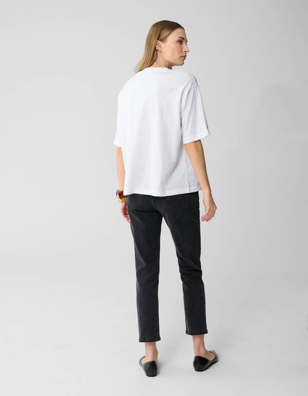 Oversized Basic T-Shirt Weiß Von Lonneke SHOEBY WOMEN