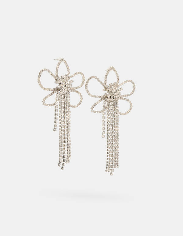 Strassblumen-Ohrringe Silber SHOEBY ACCESSOIRES