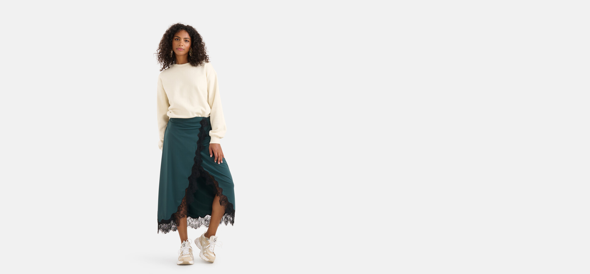 Reiserock aus Spitze Dunkelgrün SHOEBY WOMEN