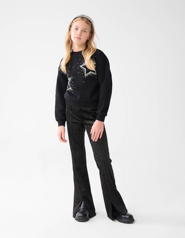 Strass Sterne Pullover Schwarz SHOEBY GIRLS