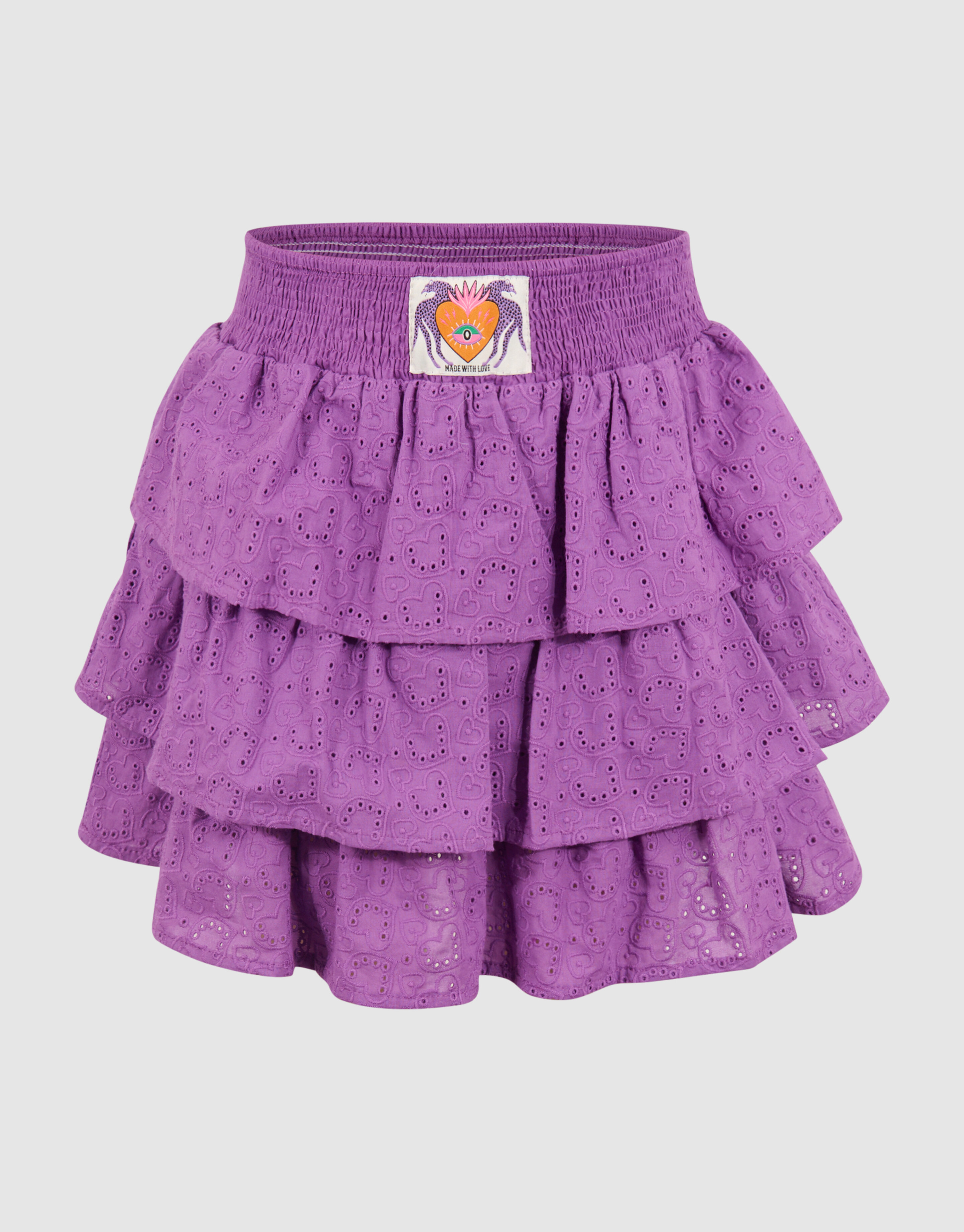 Embroidery Heart Rok Paars By Lizzy SHOEBY GIRLS