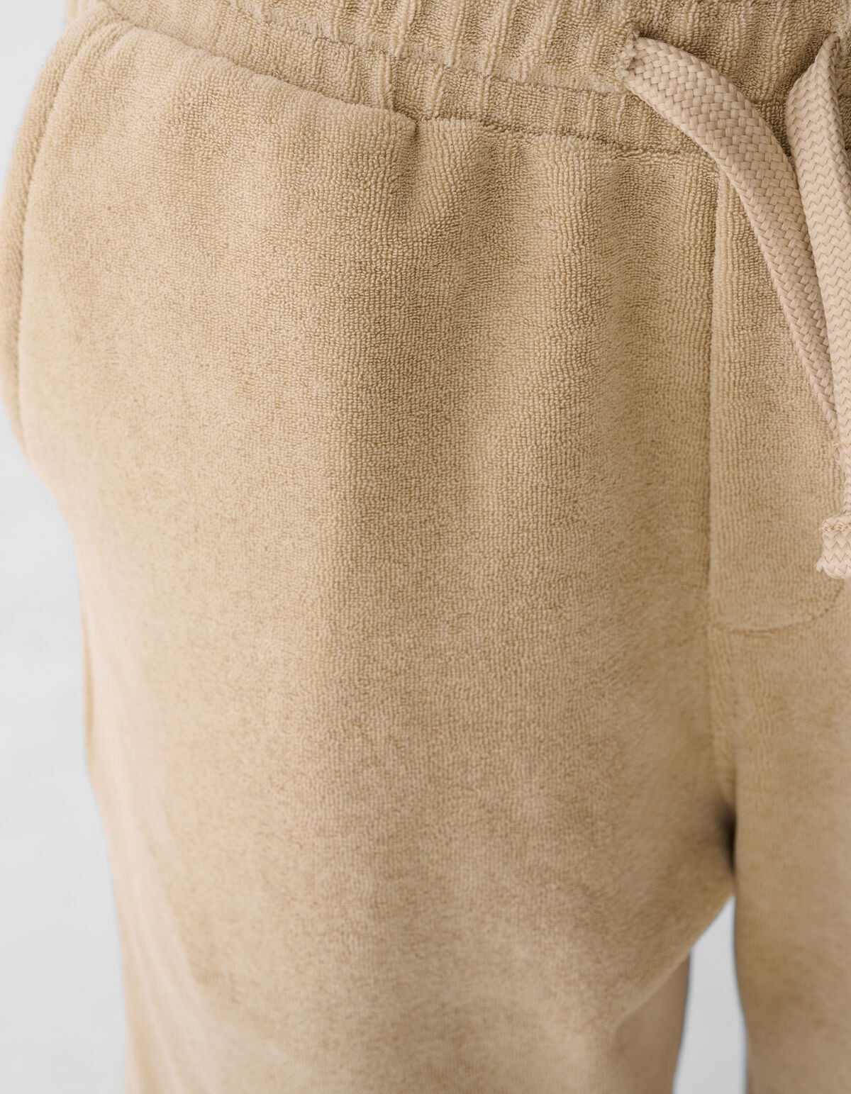 Frottee Relaxed Fit Shorts Beige SHOEBY BOYS