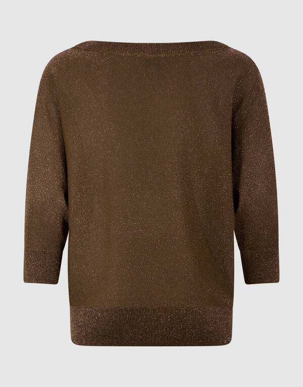 Glitzer Fledermaus Pullover Braun SHOEBY WOMEN