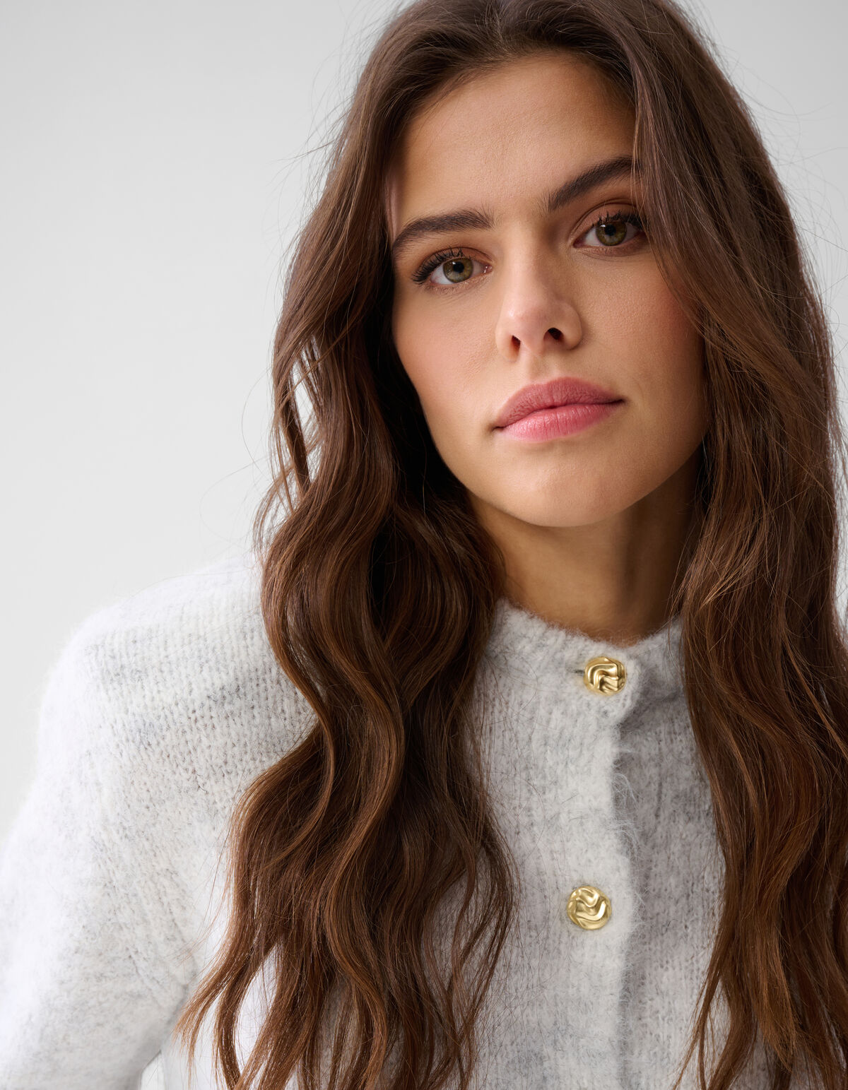 Weiche Strickjacke Hellgrau SHOEBY WOMEN