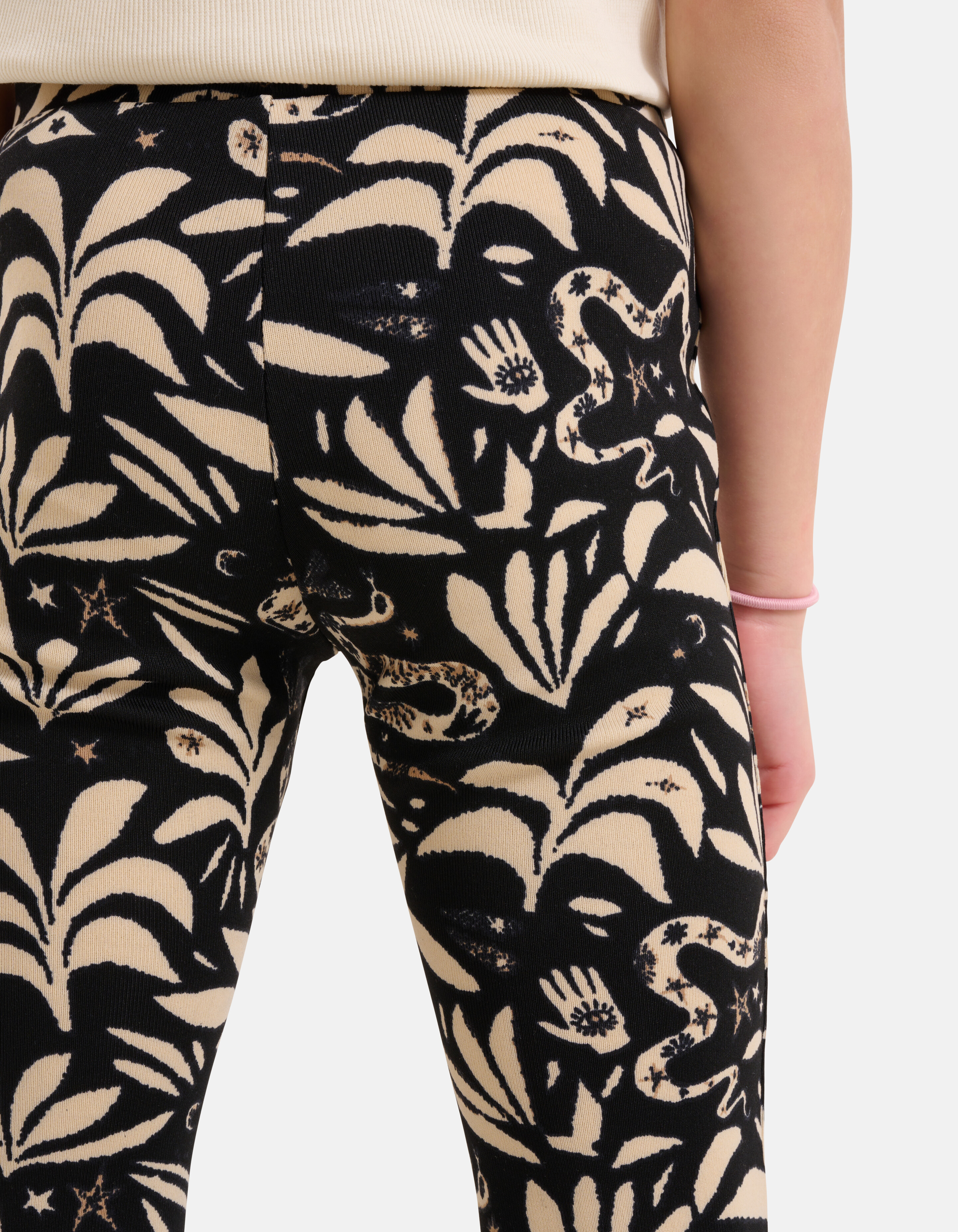 Graphic Flared Legging Schwarz/Beige SHOEBY GIRLS