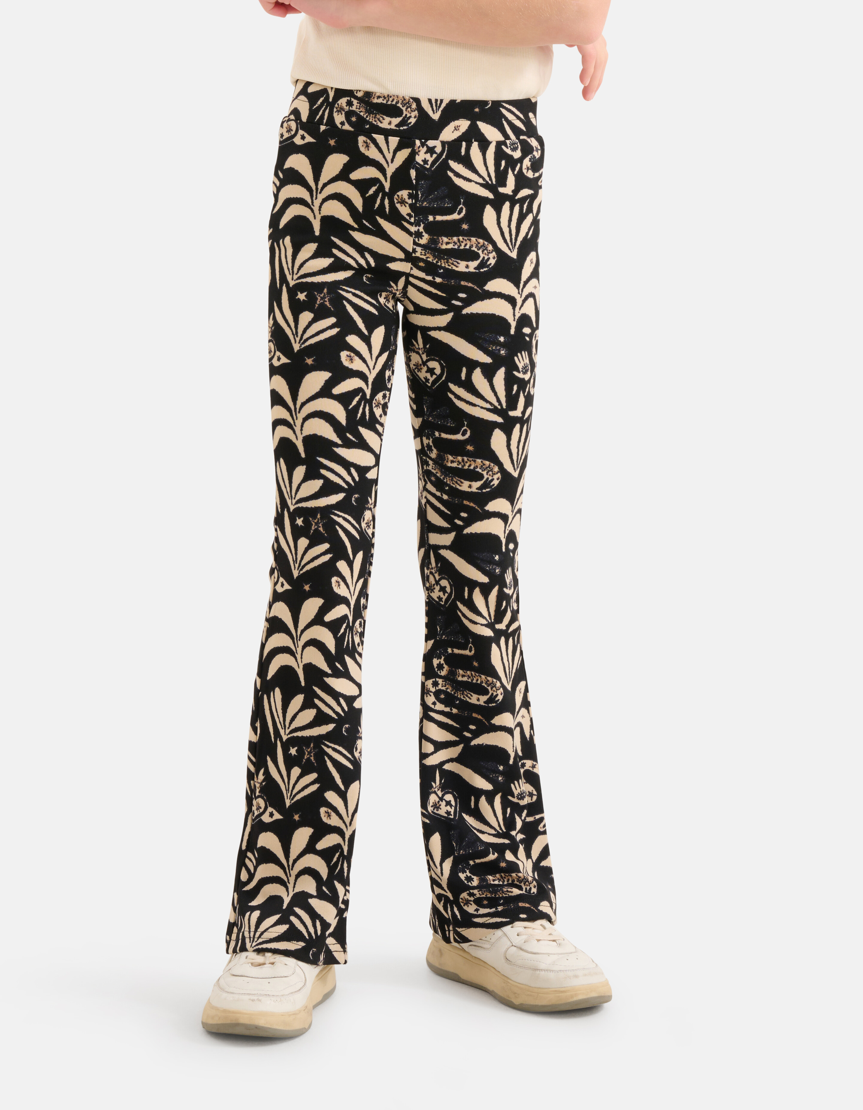 Graphic Flared Legging Schwarz/Beige SHOEBY GIRLS